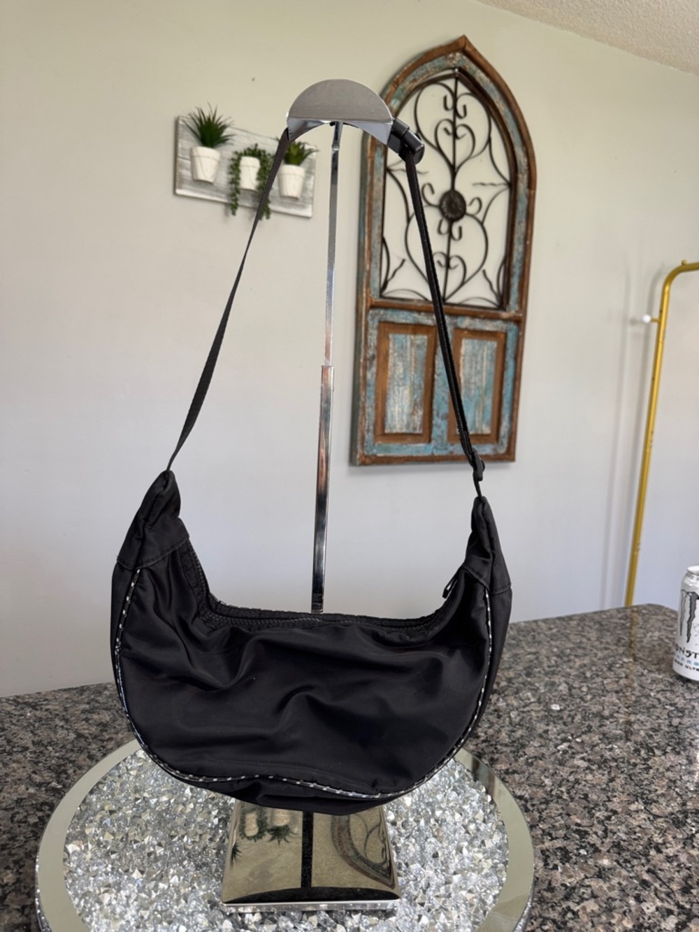 wild fable Black Crescent nylon Shoulder belt Bag